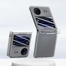 Custodia per telefono pieghevole integrata con albero centrale per vivo X Flip PC Skin Feel (trasparente)
