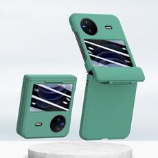 Custodia per telefono pieghevole integrata con albero centrale per vivo X Flip PC Skin Feel (verde)