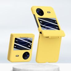 Custodia per telefono pieghevole integrata con albero centrale per vivo X Flip PC Skin Feel (gialla)