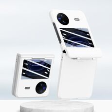 Custodia per telefono pieghevole integrata con albero centrale per vivo X Flip PC Skin Feel (bianca)