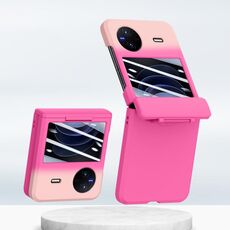 Custodia per telefono pieghevole integrata con albero centrale per vivo X Flip PC Skin Feel (rosa rosa)