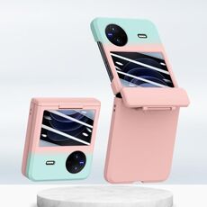 Custodia per telefono pieghevole integrata con albero centrale per vivo X Flip PC Skin Feel (rosa ciano)
