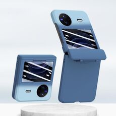 Custodia per telefono pieghevole integrata con albero centrale per vivo X Flip PC Skin Feel (blu ciano)