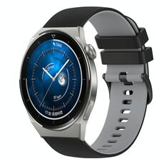 Per Huawei Watch GT3 Pro 46mm 22mm Cinturino in silicone bicolore a scacchi (nero + grigio)