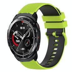 Cinturino per orologio For Honor Watch GS Pro 22 mm a scacchi in silicone bicolore (verde lime + nero)