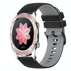 For Honor Watch Dream 22mm Cinturino in silicone bicolore a scacchi (nero + grigio)