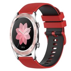For Honor Watch Dream 22mm Cinturino in silicone bicolore a scacchi (rosso + nero)