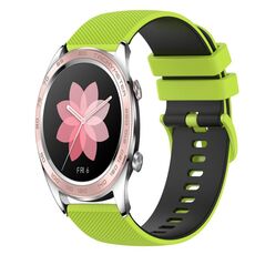 Cinturino per orologio in silicone bicolore a scacchi For Honor Watch Dream da 22 mm (verde lime + nero)
