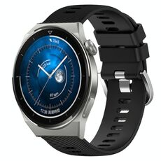 Per Huawei Watch GT3 Pro 43mm 20mm Cinturino in silicone morbido a tinta unita (nero)