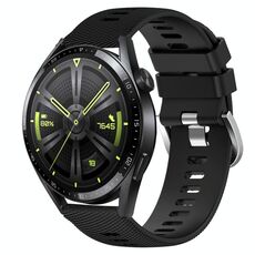 Per Huawei Watch GT3 42mm 20mm Cinturino in silicone morbido a tinta unita (nero)