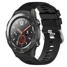 Per Huawei Watch 2 Cinturino per orologio in silicone morbido a tinta unita da 20 mm (nero)