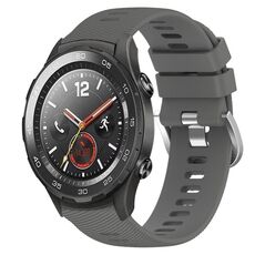 Per Huawei Watch 2 Cinturino per orologio in silicone morbido tinta unita da 20 mm (grigio scuro)