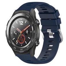 Per Huawei Watch 2 Cinturino per orologio in silicone morbido tinta unita da 20 mm (blu notte)