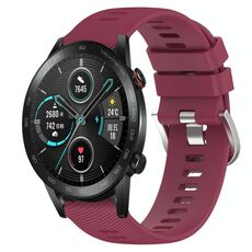 Per Honor MagicWatch2 42mm 20mm cinturino in silicone morbido a tinta unita (rosso vino)