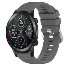 Per Honor MagicWatch2 42mm 20mm cinturino in silicone morbido a tinta unita (grigio scuro)