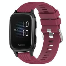 Cinturino per orologio in silicone morbido a tinta unita Garmin Venu SQ da 20 mm (rosso vino)