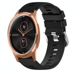 Per Garminmove Luxe 20mm cinturino in silicone morbido a tinta unita (nero)