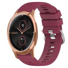 Per Garminmove Luxe 20mm Cinturino in silicone morbido a tinta unita (rosso vino)