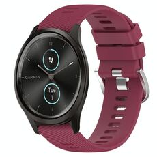 Per Garmin Garminmove Style 20mm Cinturino in silicone morbido a tinta unita (rosso vino)