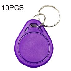 10PCS IC Access Control Card Controllo d'ingresso M1 Compatibile Fudan Rfid 13.56Mhz Portachiavi Portachiavi Tag Portachiavi(Viola)