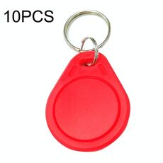 10PCS IC Access Control Card Controllo d'ingresso M1 Compatibile Fudan Rfid 13.56Mhz Portachiavi Portachiavi Tag Portachiavi (Rosso)