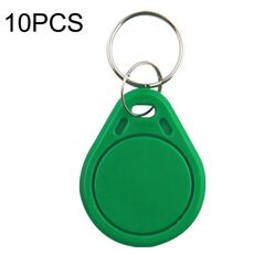 10PCS IC Access Control Card Controllo d'ingresso M1 Compatibile Fudan Rfid 13.56Mhz Portachiavi Portachiavi Tag Portachiavi(Verde)