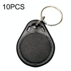 10PCS IC Access Control Card Controllo d'ingresso M1 Compatibile Fudan Rfid 13.56Mhz Portachiavi Portachiavi Tag Portachiavi(Nero)