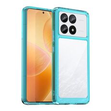 Per Xiaomi Redmi K70 Pro Custodia per telefono TPU ibrida in acrilico serie colorata (blu trasparente)