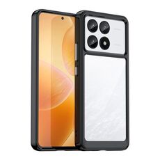 Per Xiaomi Redmi K70 Pro Custodia per telefono TPU ibrida in acrilico serie colorata (nera)