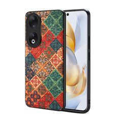 Custodia per telefono in TPU per Honor 90 Four Seasons Flower Language Series (blu invernale)