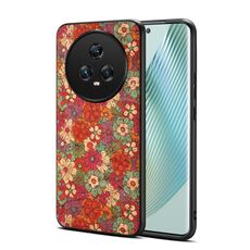Custodia per telefono in TPU per Honor Magic5 serie Four Seasons Flower Language (rosso estate)