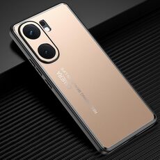Custodia per telefono in metallo smerigliato per vivo iQOO Neo 9 Pro (oro)