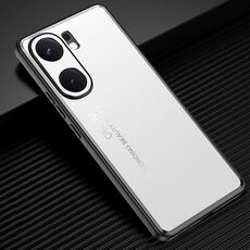 Custodia per telefono in metallo smerigliato per vivo iQOO Neo 9 Pro (argento)
