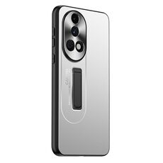 Custodia per telefono con supporto in TPU ibrido in metallo ultra satinato per Huawei nova 12 (argento)