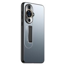 Per Huawei nova 12 Lite Custodia per telefono con supporto in TPU ibrido in metallo satinato (blu)