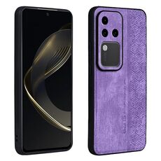 Custodia per telefono con sensazione di pelle in rilievo AZNS 3D per vivo S18 Pro (viola)