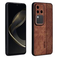 Custodia per telefono con sensazione di pelle in rilievo AZNS 3D per vivo S18 Pro (marrone)