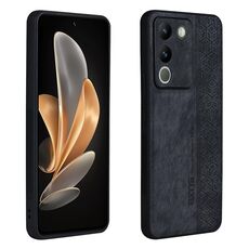 Per vivo V29e 5G / Y200 5G AZNS Custodia per telefono con sensazione di pelle in rilievo 3D (nera)
