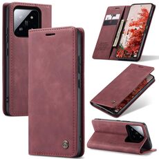 Per Xiaomi 14 Pro CaseMe 013 Custodia per telefono in pelle con vibrazione orizzontale multifunzionale (vino rosso)