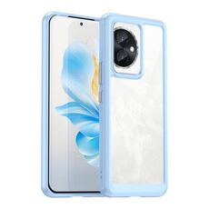 Per Honor 100 Custodia per telefono ibrida in TPU acrilico serie colorata (blu)