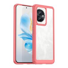 Per Honor 100 Custodia per telefono ibrida in TPU acrilico serie colorata (rossa)