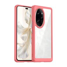 Per Honor 100 Pro Custodia per telefono ibrida in TPU acrilico serie colorata (rossa)