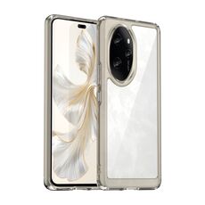 Per Honor 100 Pro Custodia per telefono ibrida in TPU acrilico serie colorata (grigio trasparente)