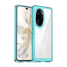 Per Honor 100 Pro Custodia per telefono ibrida in TPU acrilico serie colorata (blu trasparente)