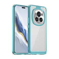 Per Honor Magic6 Pro 5G Custodia per telefono in TPU ibrido acrilico serie colorata (blu trasparente)
