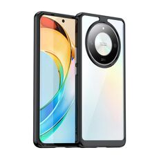 Per Honor X50 Pro Custodia per telefono ibrida in TPU acrilico serie colorata (nera)