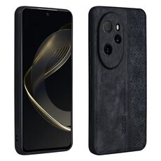 Custodia per telefono con sensazione di pelle in rilievo AZNS 3D per Honor 100 Pro (nera)