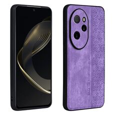 Custodia per telefono con sensazione di pelle in rilievo AZNS 3D per Honor 100 Pro (viola)