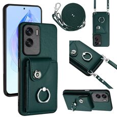 Per Honor X50i / 90 Lite Custodia per cellulare con porta carte per organo con cordino lungo (verde)