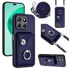 Per Honor X8b 4G Custodia per cellulare con porta carte per organo con cordino lungo (blu)